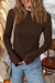 Cinnamon Lettuce Trim Plain Long Sleeve Top