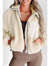 Jet Stream Zip Up Pocketed Hooded Sherpa Jacket