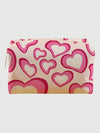 Pink Valentines Fashion Heart Printed Canvas Cosmetic Bag