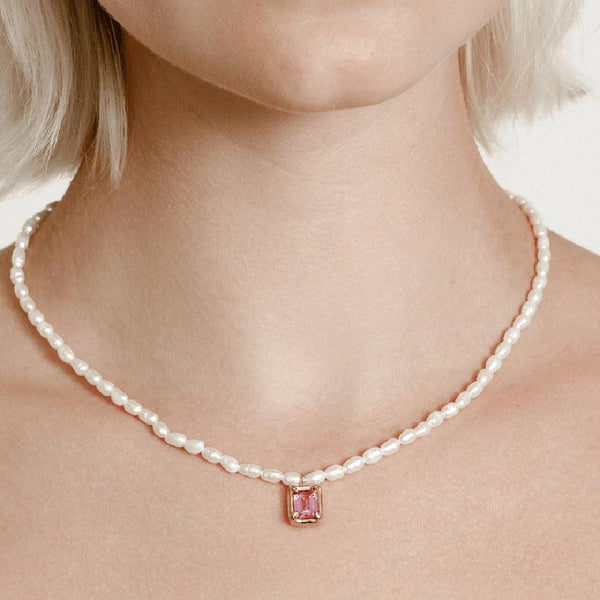 Copper Imitation Pearl Pendant Necklace - Cocoa Yacht Club