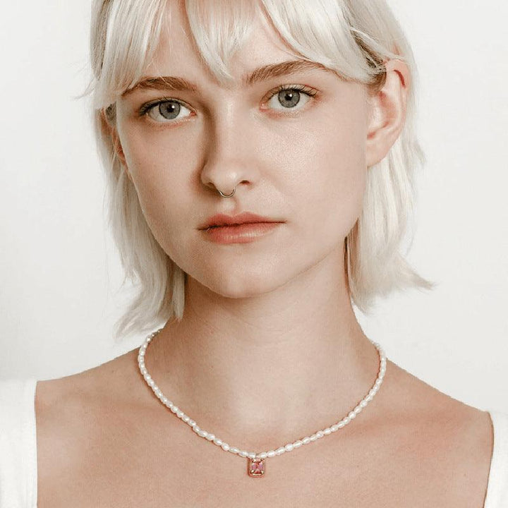 Copper Imitation Pearl Pendant Necklace - Cocoa Yacht Club