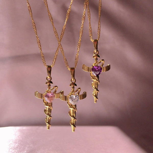 Copper Zircon Cross Pendant Necklace - Cocoa Yacht Club