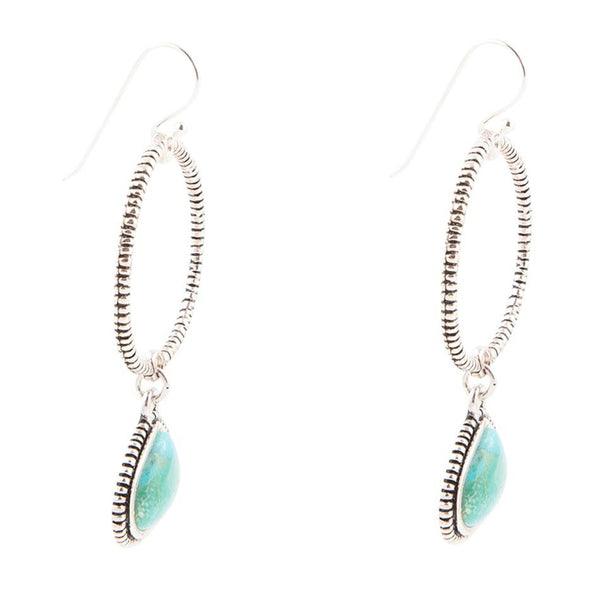 Corinth Blue Turquoise Charms Sterling Silver Earrings