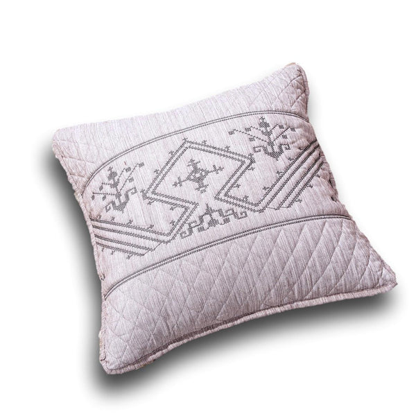 Whimsical Lavender Purple Grey Yarn Dyed Euro Pillow Sham Cover, 26" x 26 (JHW866)