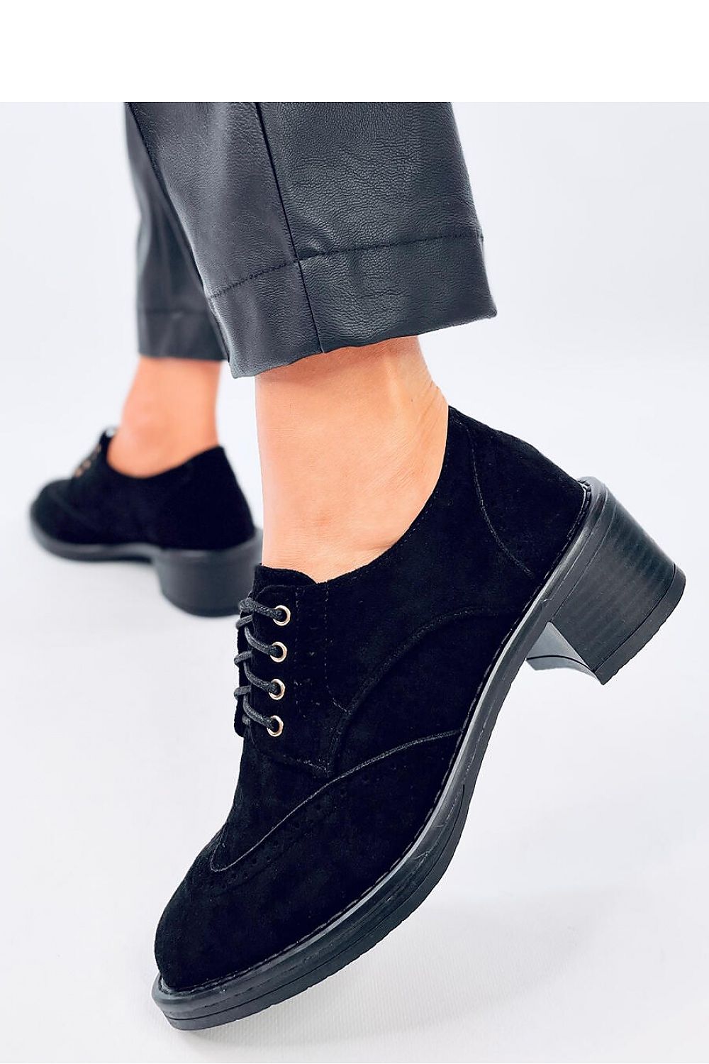 Suede Lace-Up Platform Heel Shoes