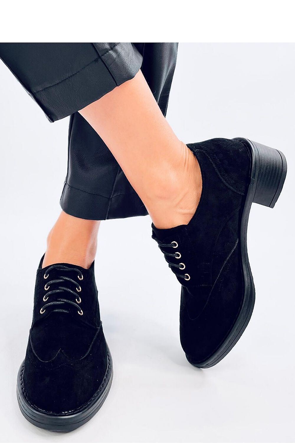 Suede Lace-Up Platform Heel Shoes