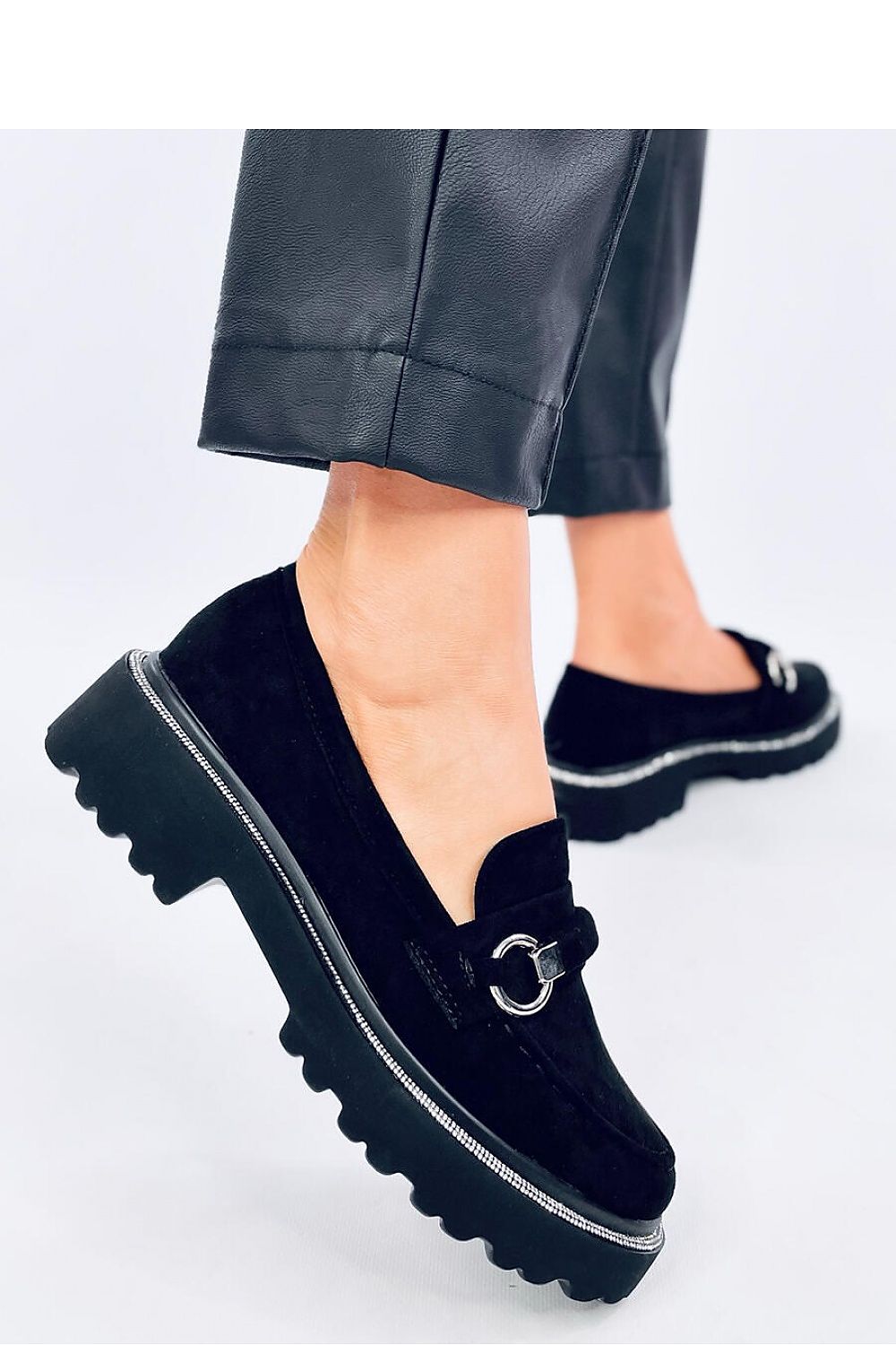 Black Suede Platform Loafers