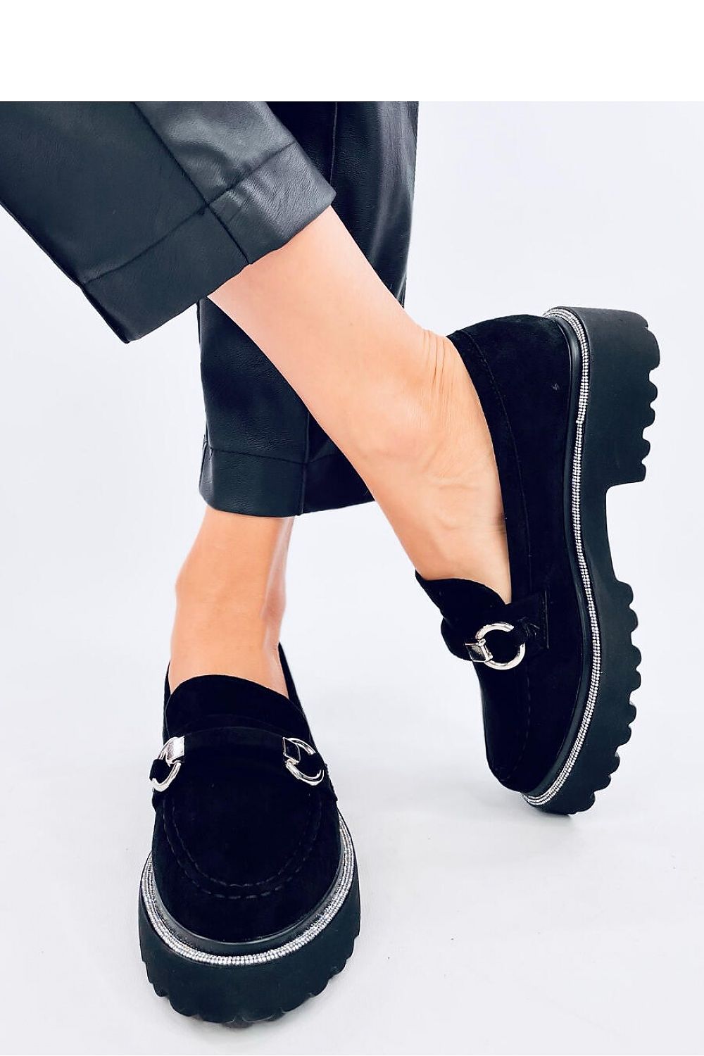 Black Suede Platform Loafers