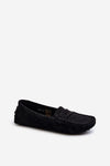 Black Suede Penny Loafers