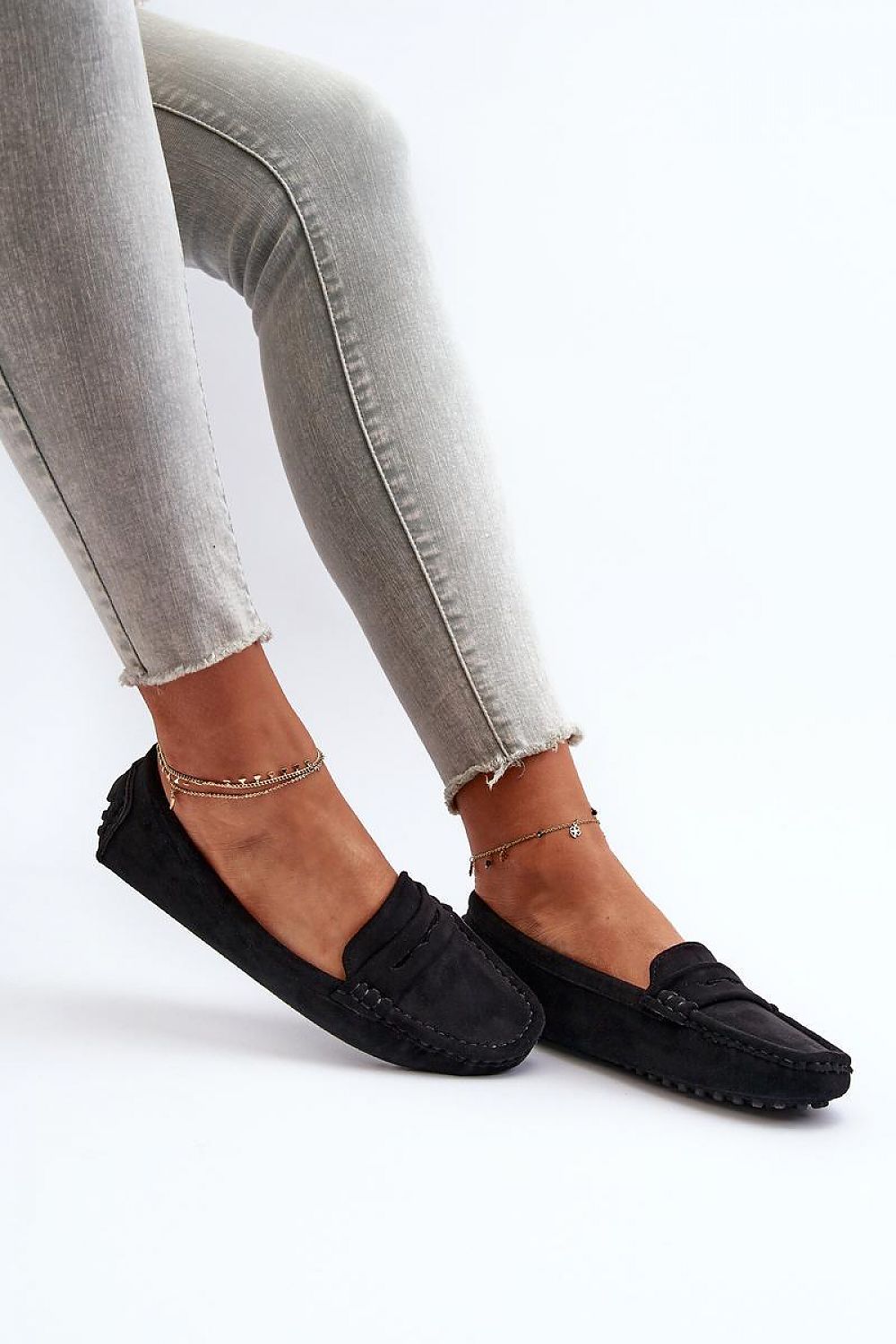 Black Suede Penny Loafers