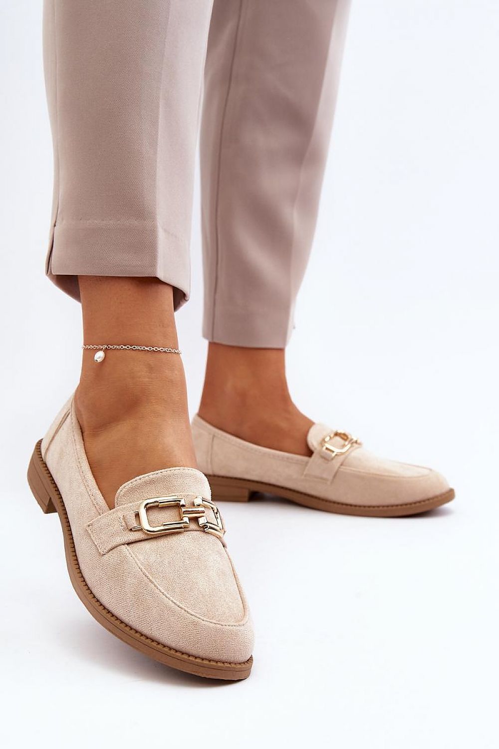 Soft Taupe Suede Loafers