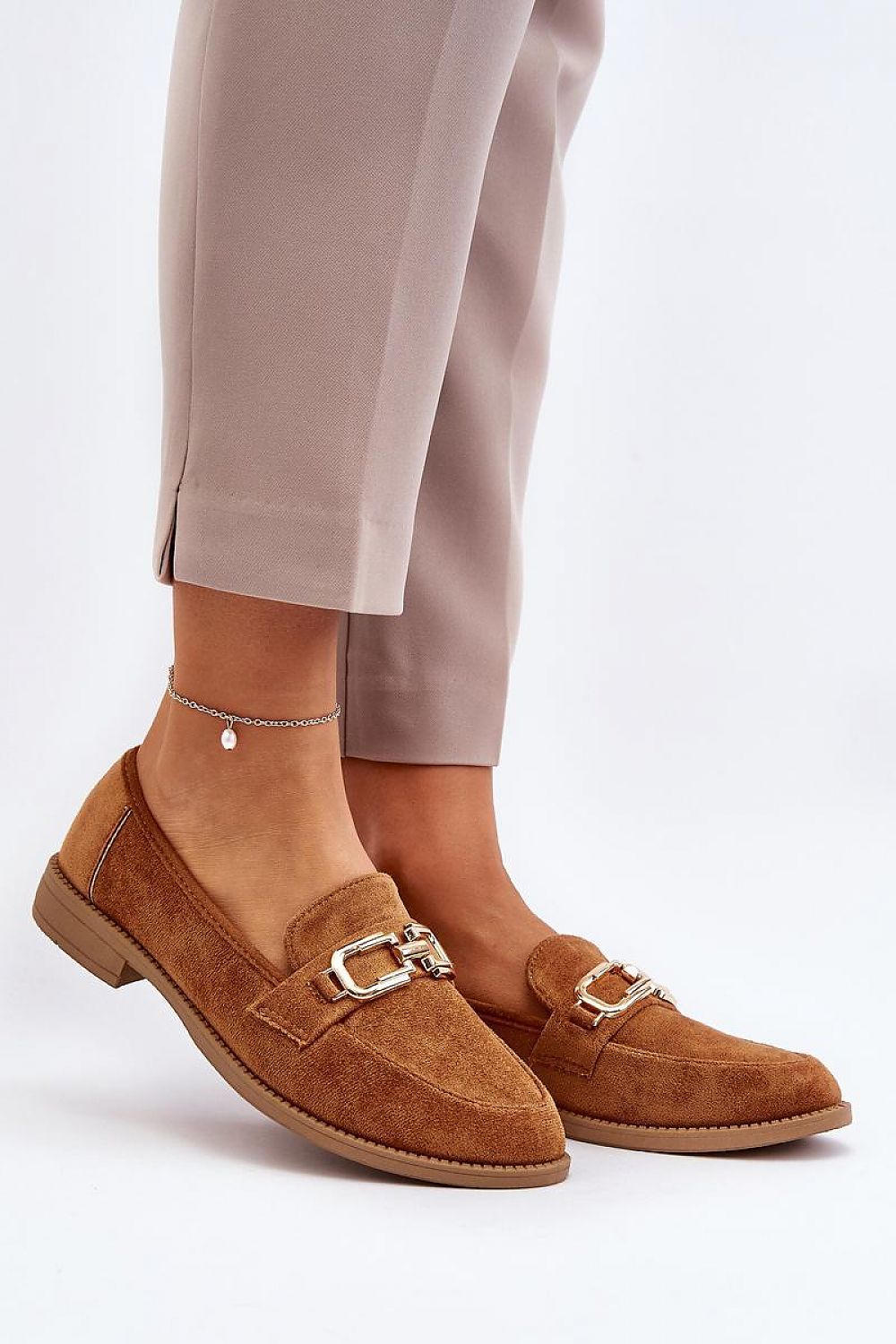 Soft Taupe Suede Loafers