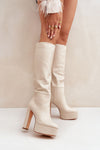 Cream Go Go Boots