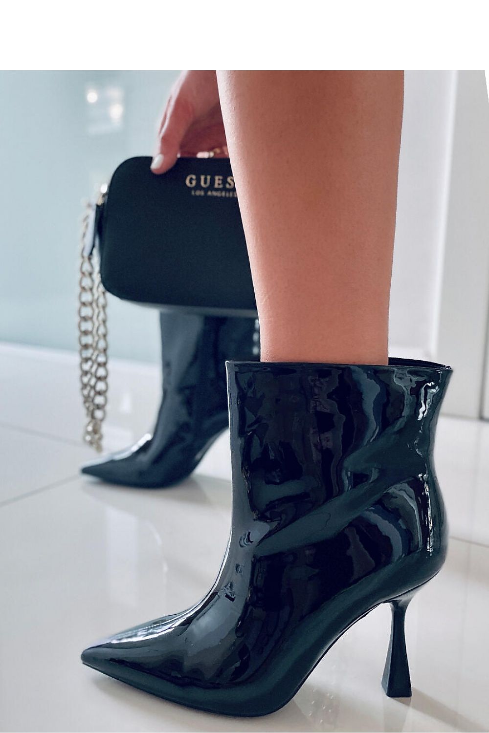 Black Lacquered Heeled Boots