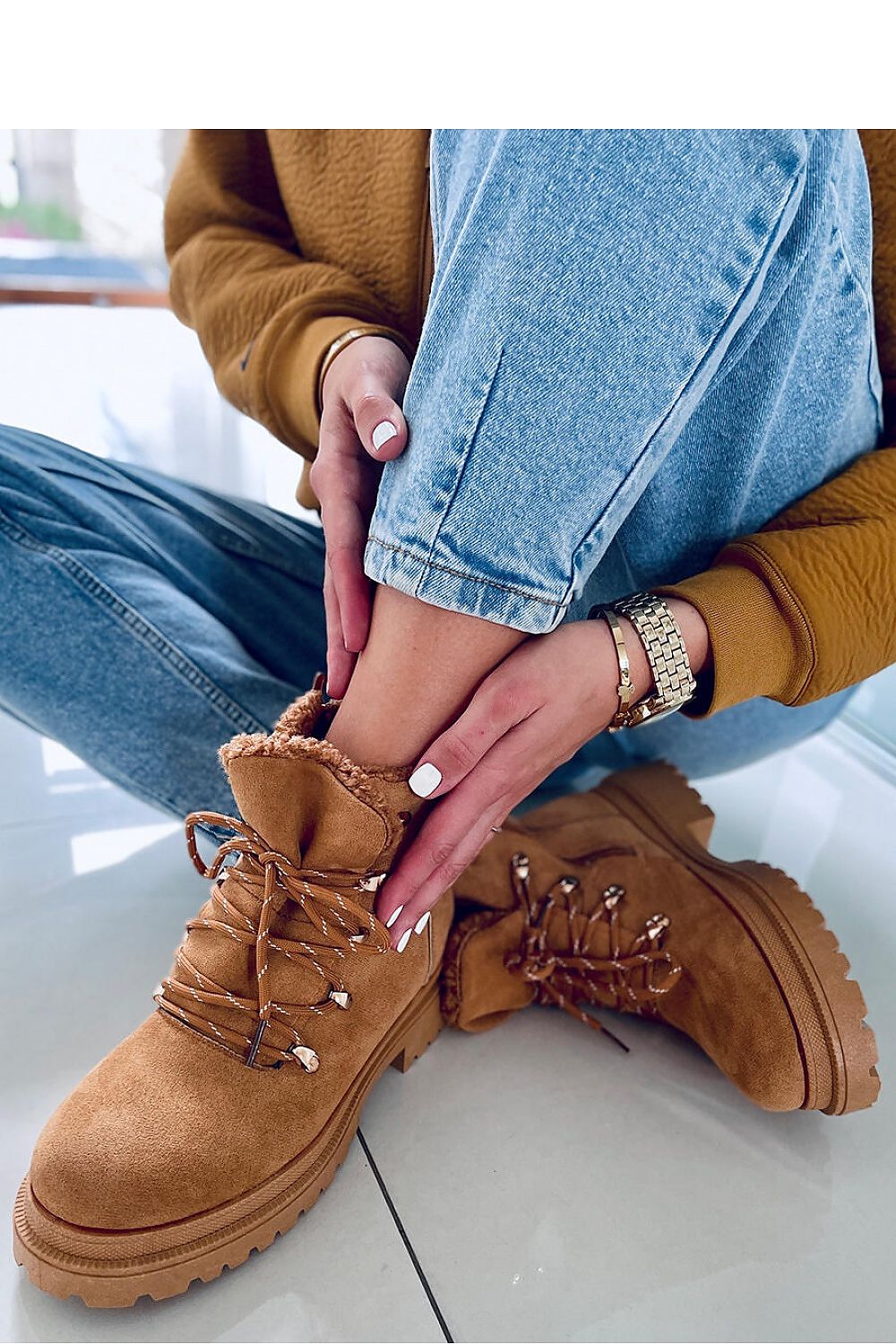 Lace-Up Suede Boots