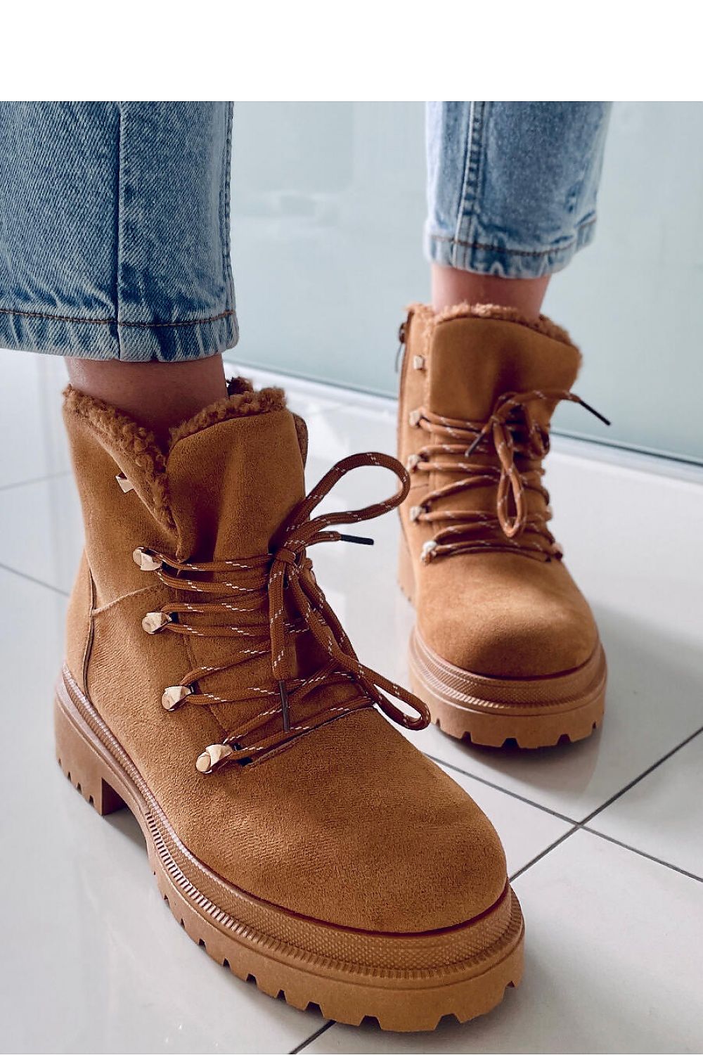 Lace-Up Suede Boots