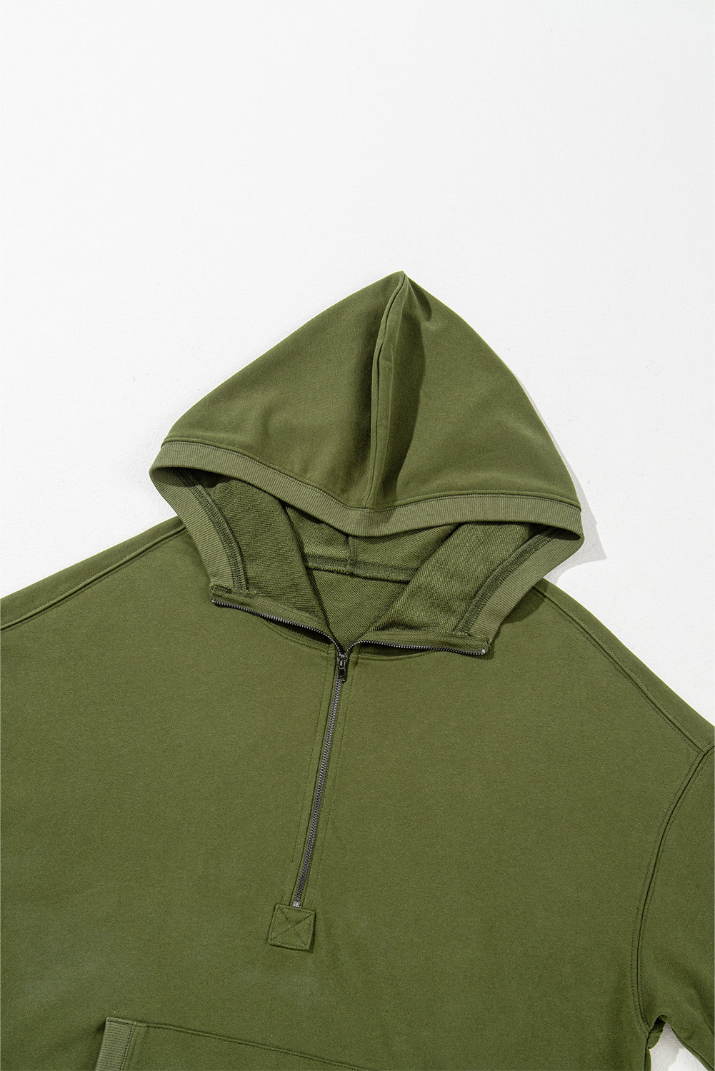 Bonbon Kangaroo Pocket Half Zipper Oversized Hoodie