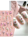 Pale Chestnut 5D Embossed Flower Nail Art Sticker