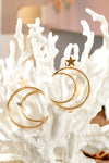 Gold Star and Moon Plated Alloy Earrings