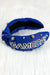 Dark Blue Rhinestone GAMEDAY Pattern Headband