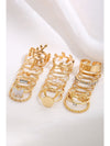 Gold 24Pcs Butterfly Leaf Hollowed Heart Twisted Ring Set