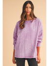 Orchid Petal Mineral Wash Drop Shoulder Oversized Sweatshirt