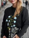 Plant Round Neck Long Sleeve Sweater