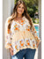 Plus Size Printed Tie Neck Long Sleeve Blouse - Cocoa Yacht Club