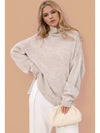 Basic Bae Side Slit Turtleneck Long Sleeve Sweater