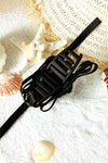 Black Ribbon Bow Hair Claw Clip
