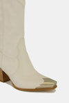 MayFair Metal-Toe Block Heel Ankle Boots