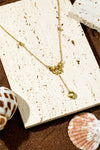 Gold Bowknot Heart Pendant Chained Necklace