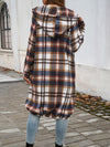 Devine Plaid Zip Up Hooded Coat - Cocoa Yacht Club