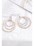 Silver 3-color Concentric Rings Dangle Earrings