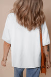 White Plain Side Slit Oversized Tee