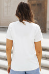 White Touch Down Game Day Tis Season Graphic Crew Neck Tee