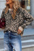 Black Leopard Drop Shoulder Knitted Cardigan
