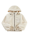 Jet Stream Zip Up Pocketed Hooded Sherpa Jacket