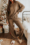 Black Long Sleeve Pullover & Jogger Pants Loungewear Set