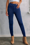 Ashleigh Casual Blue Back Pocket Stretchy Denim Leggings