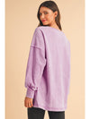 Orchid Petal Mineral Wash Drop Shoulder Oversized Sweatshirt