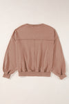 Orchid Petal Exposed Seam Batwing Sleeve Drop Shoulder Sweatshirt