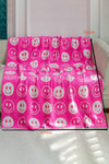 Rose Red 127x152cm Smile Flannel Fall Winter Blanket