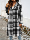 Devine Plaid Long Sleeve Hooded Coat - Cocoa Yacht Club