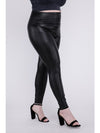 Plus High Rise Faux Leather Leggings