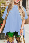 White Plain Side Slit Oversized Tee