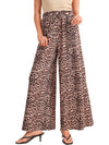 Desert Palm Boho Leopard Print Wide Leg Pants