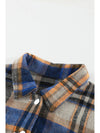 Brown Plaid Button Up Long Sleeve Flannel Shacket