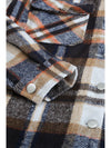 Brown Plaid Button Up Long Sleeve Flannel Shacket