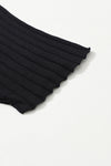 Black Ribbed Knit 3/4 Sleeve Dolman Sweater